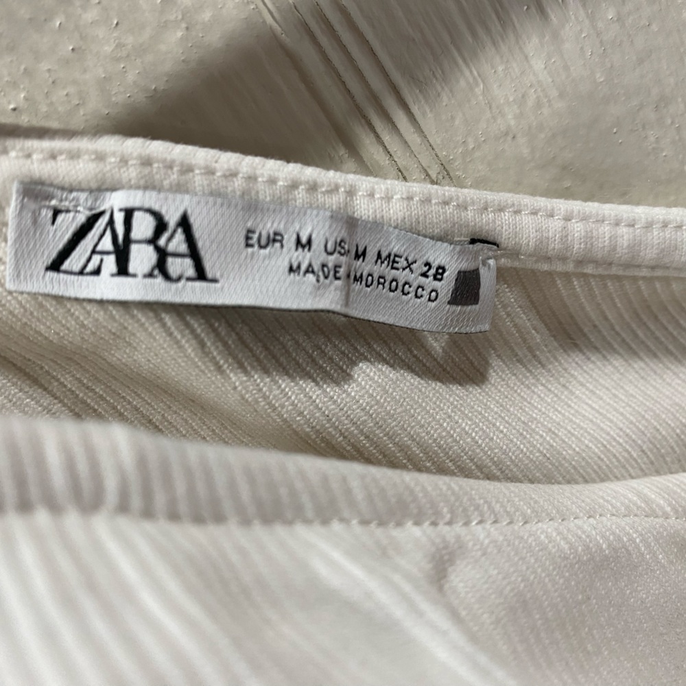 Zara white/ cream cotton ribbed halter bodysuit size M - Picture 8 of 10